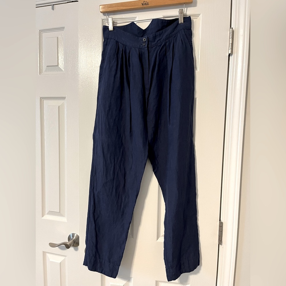 Son de Flor Classic Peg Leg Linen Trousers